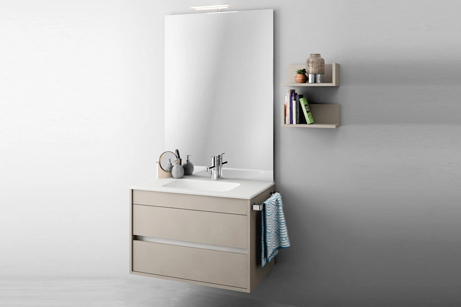 minimalist bathroom furniture with wall shelves duetto 8-1