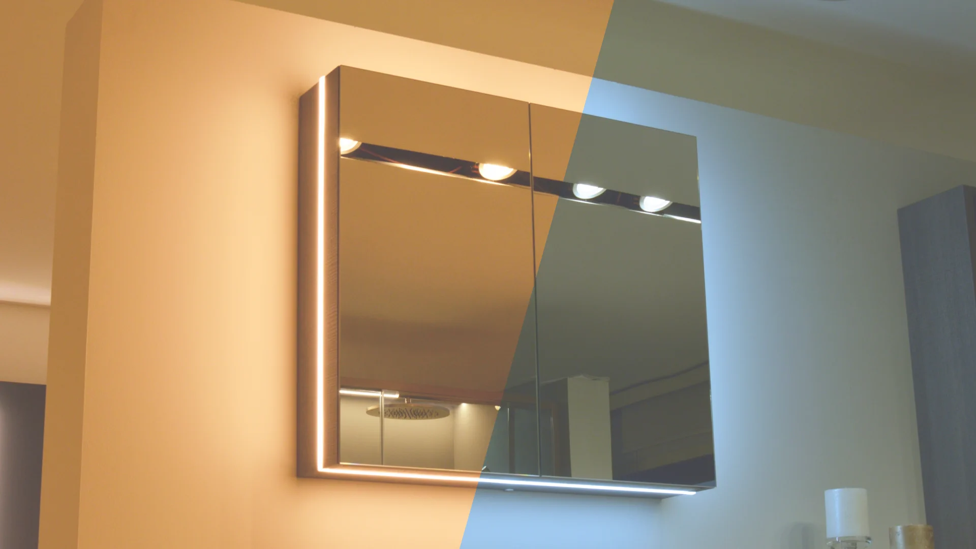 specchio bagno luce regolazione temperatura colore