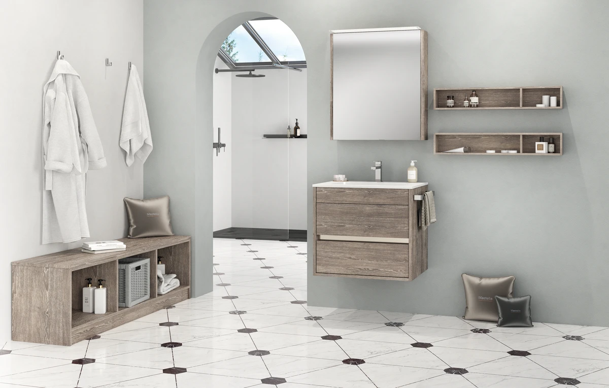 bathroom furniture mirror vanity open shelves duetto07