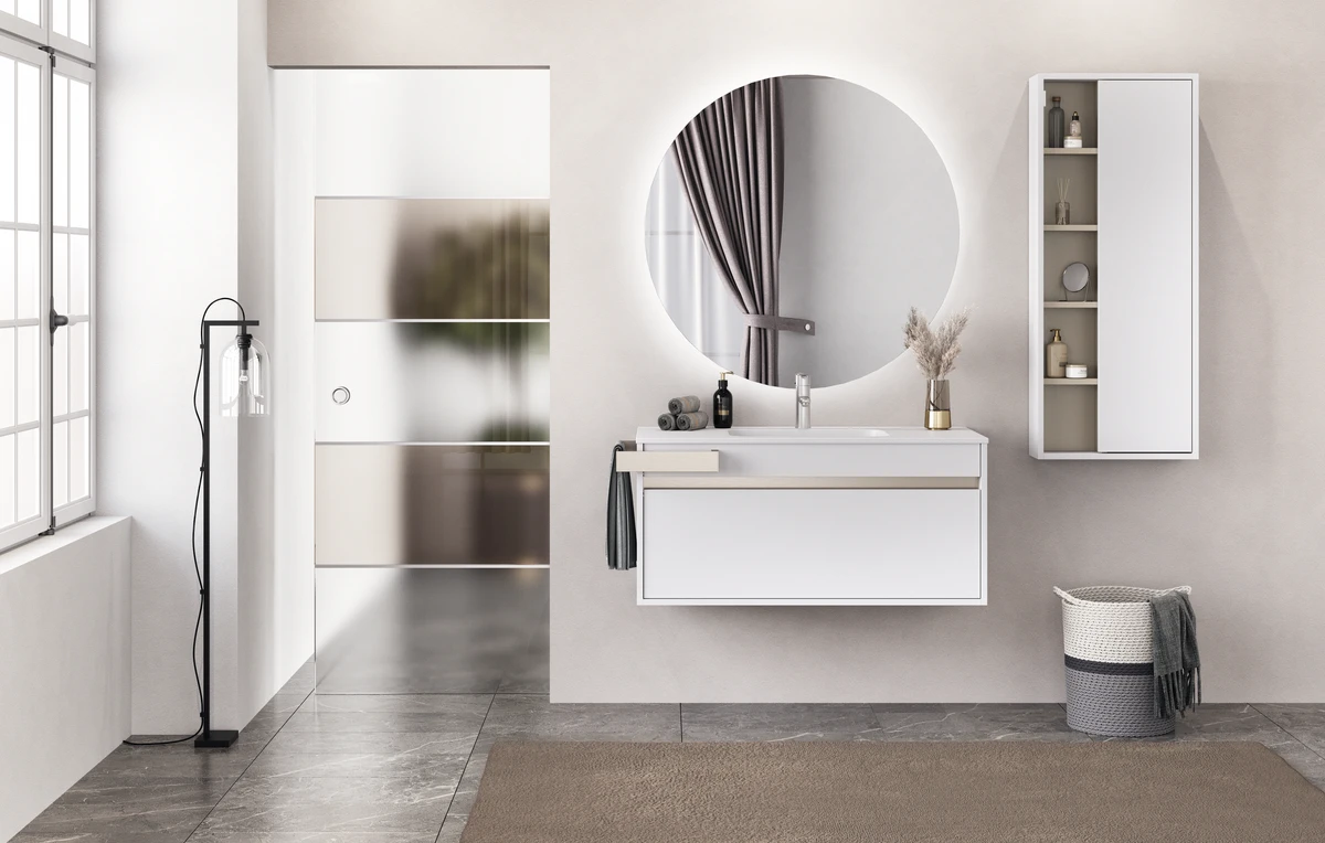 bathroom furniture set vanity mirror cabinet duetto04