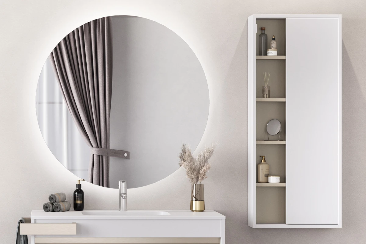 round designer bathroom backlit mirror duetto04-1